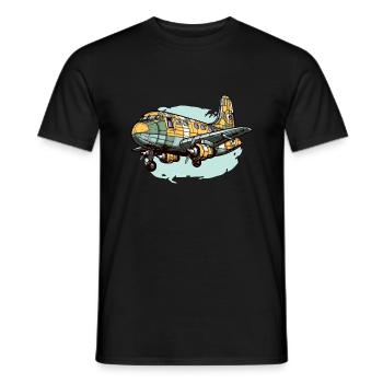 Passenger aircraft - Men's T-Shirt - black - Front - AI Model Male 178 light (178cm)