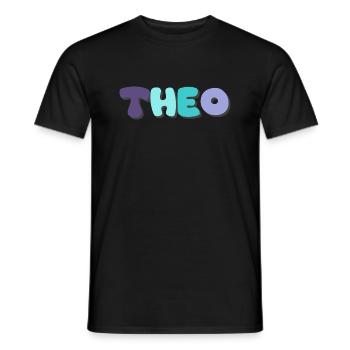 Name - Theo - Men's T-Shirt - black - Front - AI Model Male 178 light (178cm)