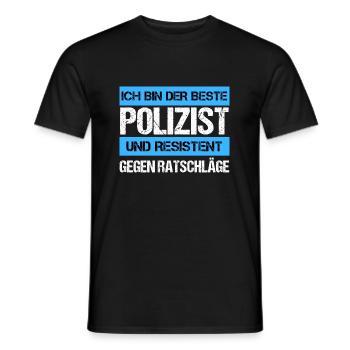 Policier résistant - T-shirt homme - noir - Devant - AI Model Male 178 light (178cm)
