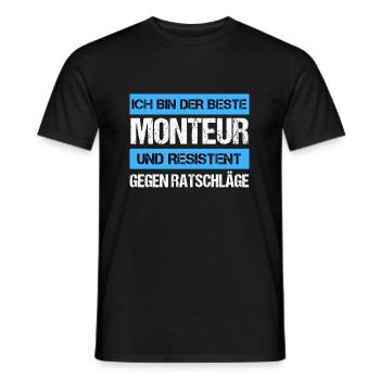 Resistenter Monteur - Männer T-Shirt - Schwarz - Vorne - AI Model Male 178 light (178cm)