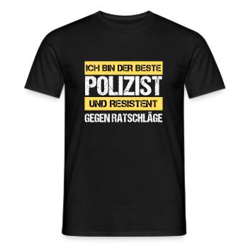 Policier résistant - T-shirt homme - noir - Devant - AI Model Male 178 light (178cm)