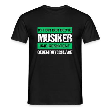 Musicien résistant - T-shirt homme - noir - Devant - AI Model Male 178 light (178cm)