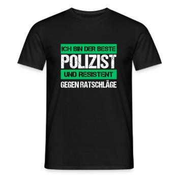 Policier résistant - T-shirt homme - noir - Devant - AI Model Male 178 light (178cm)