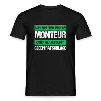 Resistenter Monteur - Männer T-Shirt - Schwarz - Vorne - AI Model Male 178 light (178cm)