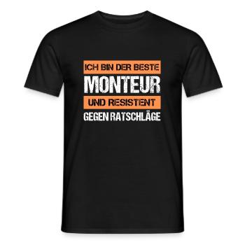 Ajusteur résistant - T-shirt homme - noir - Devant - AI Model Male 178 light (178cm)