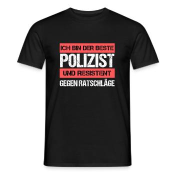 Policier résistant - T-shirt homme - noir - Devant - AI Model Male 178 light (178cm)