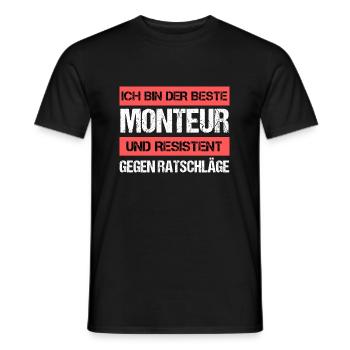 Resistenter Monteur - Männer T-Shirt - Schwarz - Vorne - AI Model Male 178 light (178cm)