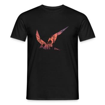 Vogel Sonnenuntergang Illustration - Männer T-Shirt - Schwarz - Vorne - AI Model Male 178 light (178cm)