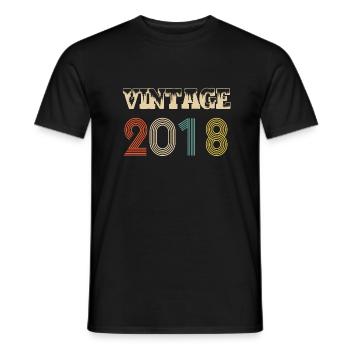 2018 Vintage Vintage Birthday Retro - Original - T-shirt homme - noir - Devant - AI Model Male 178 light (178cm)