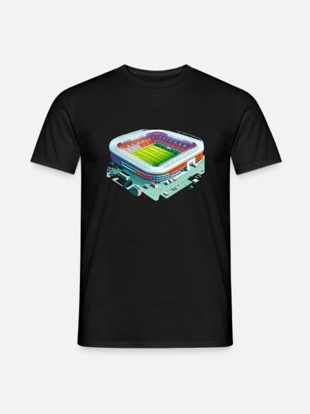 Buntes Fußballstadion - Männer T-Shirt - Schwarz