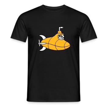 U-Boot Vogel Ente Kapitän Küken Süß Comic Cartoon - Männer T-Shirt - Schwarz - Vorne - AI Model Male 178 light (178cm)