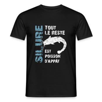 Pêche au silure Tout le reste est poisson d'appât - T-shirt homme - noir - Devant - AI Model Male 178 light (178cm)