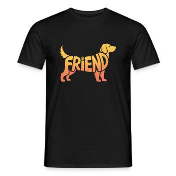 Friend Dog - Cool Pet Logo - Men's T-Shirt - black - Front - AI Model Male 178 light (178cm)