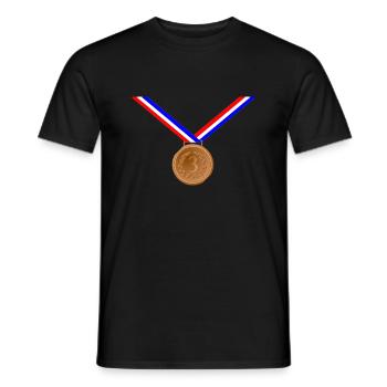 Médaille de bronze 3ème - T-shirt homme - noir - Devant - AI Model Male 178 light (178cm)