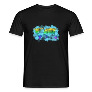 carte du monde - T-shirt homme - noir - Devant - AI Model Male 178 light (178cm)