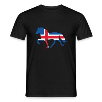 Töltende Islandais avec drapeau islandais - T-shirt homme - noir - Devant - AI Model Male 178 light (178cm)