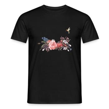 flower - Men's T-Shirt - black - Front - AI Model Male 178 light (178cm)