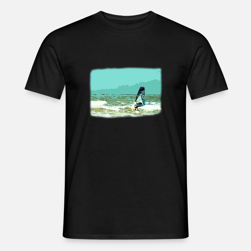 Windsurfer - Männer T-Shirt - Schwarz