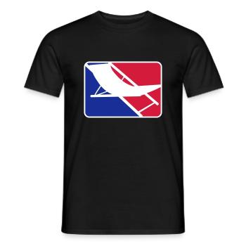 sport logo liegestuhl strandstuhl urlaub ferien st - Männer T-Shirt - Schwarz - Vorne - AI Model Male 178 light (178cm)