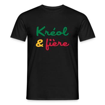 Créole / Martinique / Guadeloupe / Antilles - Männer T-Shirt - Schwarz - Vorne - AI Model Male 178 light (178cm)