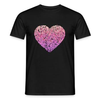 Rosa Blumenherz - Männer T-Shirt - Schwarz - Vorne - AI Model Male 178 light (178cm)