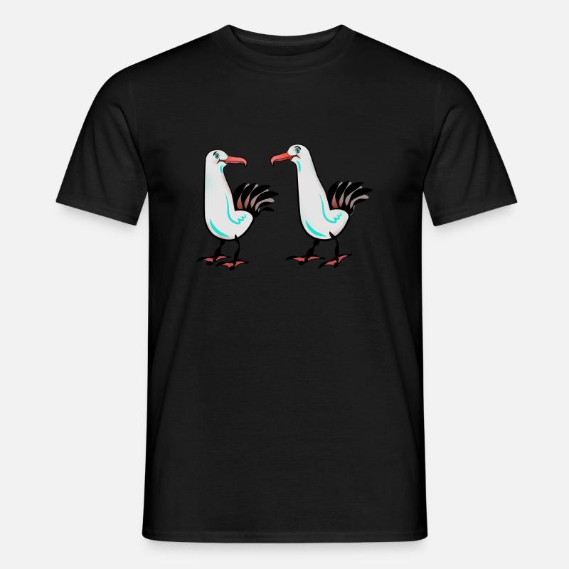 Seagull Möwen - Männer T-Shirt - Schwarz