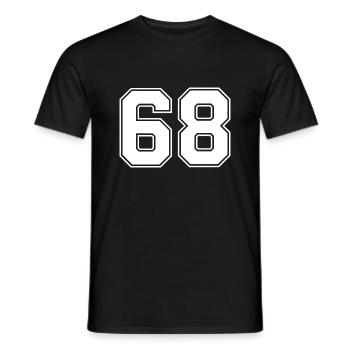 Maillot à 68 numéros - T-shirt homme - noir - Devant - AI Model Male 178 light (178cm)