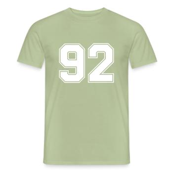 92 number jersey - Men's T-Shirt - sage - Front - AI Model Male 178 light (178cm)