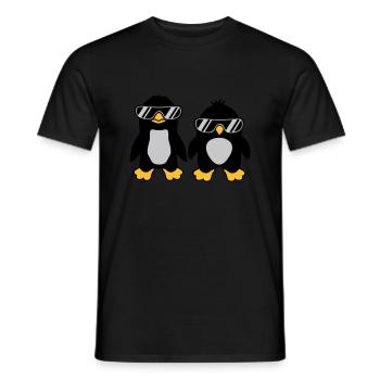 2 Sonnenbrille Pinguin Freunde - Männer T-Shirt - Schwarz - Vorne - AI Model Male 178 light (178cm)