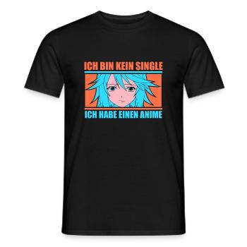 Ich bin kein Single ich habe einen Anime - Männer T-Shirt - Schwarz - Vorne - AI Model Male 178 light (178cm)
