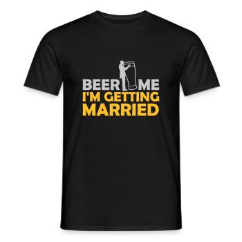 Beer Me Getting Married - Men's T-Shirt - black - Front - AI Model Male 178 light (178cm)