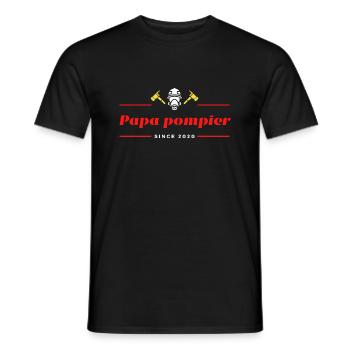 Papa Pompier - T-shirt homme - noir - Devant - AI Model Male 178 light (178cm)