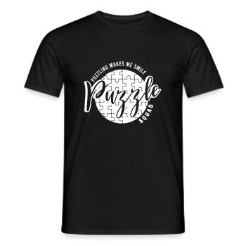 Puzzle Squad Ironic Saying Jigsaw Puzzling - Men's T-Shirt - black - Front - AI Model Male 178 light (178cm)
