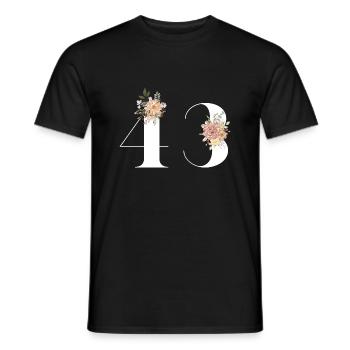 43rd anniversary flowers (Gift of 43 years) - Men's T-Shirt - black - Front - AI Model Male 178 light (178cm)