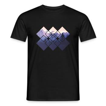 Berge und Wald Panorama - Männer T-Shirt - Schwarz - Vorne - AI Model Male 178 light (178cm)