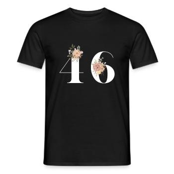 46th anniversary flowers (Gift of 46 years) - Men's T-Shirt - black - Front - AI Model Male 178 light (178cm)