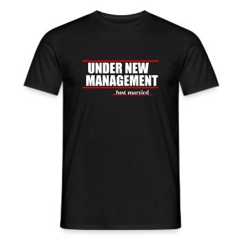 New management funny quote - Men's T-Shirt - black - Front - AI Model Male 178 light (178cm)