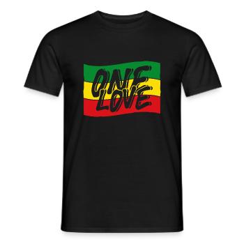 Drapeau Reggae One Love - T-shirt homme - noir - Devant - AI Model Male 178 light (178cm)