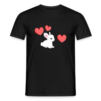 hase herzen symbol süß - Männer T-Shirt - Schwarz - Vorne - AI Model Male 178 light (178cm)