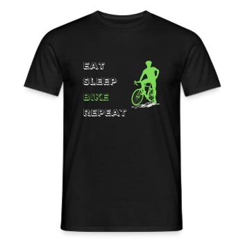 Eat Sleep Bike Repeat - Men's T-Shirt - black - Front - AI Model Male 178 light (178cm)