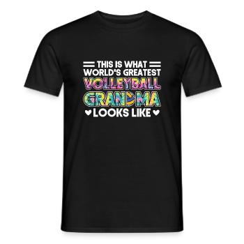 Volleyball-Oma Volleyball-Großmutter Geschenk - Männer T-Shirt - Schwarz - Vorne - AI Model Male 178 light (178cm)