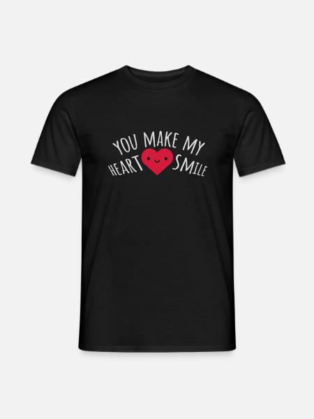 make my heart smile - Men's T-Shirt - black
