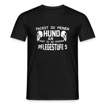 Packst du meinen Hund an - Männer T-Shirt - Schwarz - Vorne - AI Model Male 178 light (178cm)
