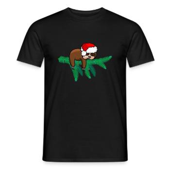 Christmas Sloth Santa - Männer T-Shirt - Schwarz - Vorne - AI Model Male 178 light (178cm)