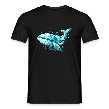 Whale // whale - Men's T-Shirt - black - Front - AI Model Male 178 light (178cm)