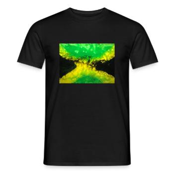Jamaica Flags Pouring - Men's T-Shirt - black - Front - AI Model Male 178 light (178cm)