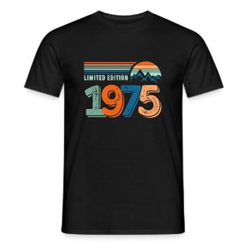 Limited edition 1975 - Men's T-Shirt - black - Front - AI Model Male 178 light (178cm)