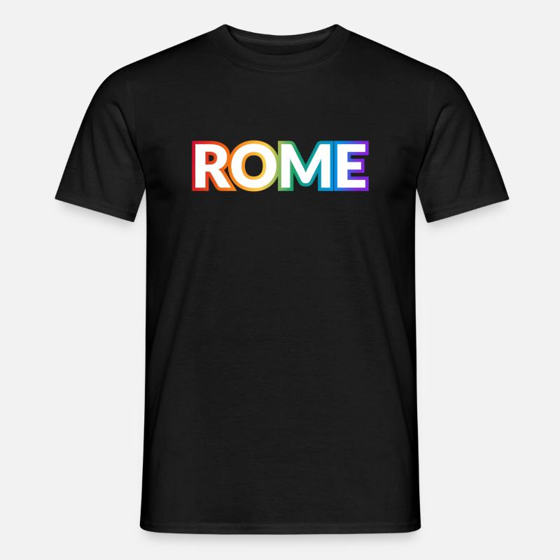 ROME PRIDE Regenbogentext - Männer T-Shirt - Schwarz