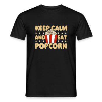 Keep Calm And Eat Popcorn - Popped Corn Kernel - Men's T-Shirt - black - Front - AI Model Male 178 light (178cm)