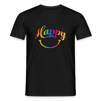 happy quotes positive quote cute love positivity - Men's T-Shirt - black - Front - AI Model Male 178 light (178cm)